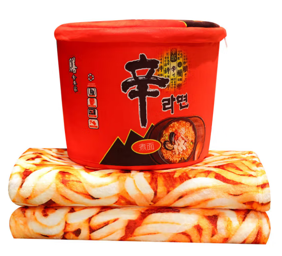 方便麵抱枕毯